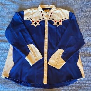 Scully Embroidered Western Shirt with Pearl Snap Buttons XXL